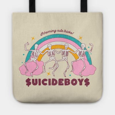 Suicideboys Spooky Dancing Skelton Vintage Rainbow Tote Official Suicide Boys Merch