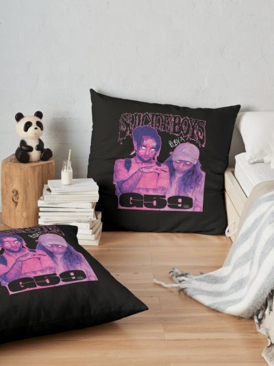 Signed Purple Throw Pillow Official Suicide Boys Merch