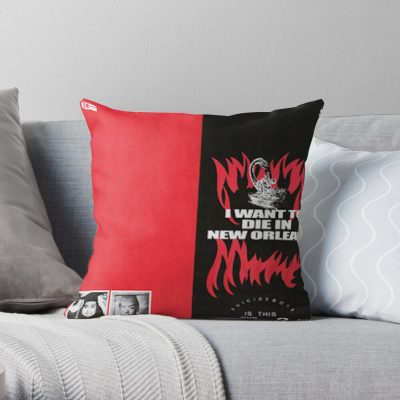 Iwanttodieinneworleans Throw Pillow Official Suicide Boys Merch